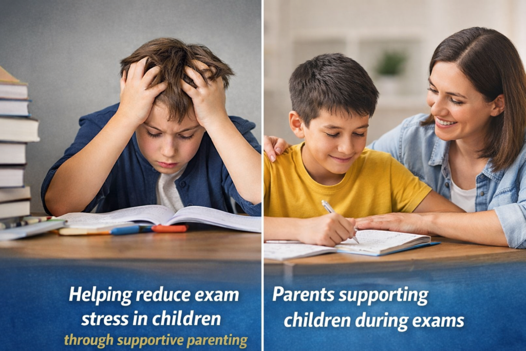 parents supporting children during exam stress